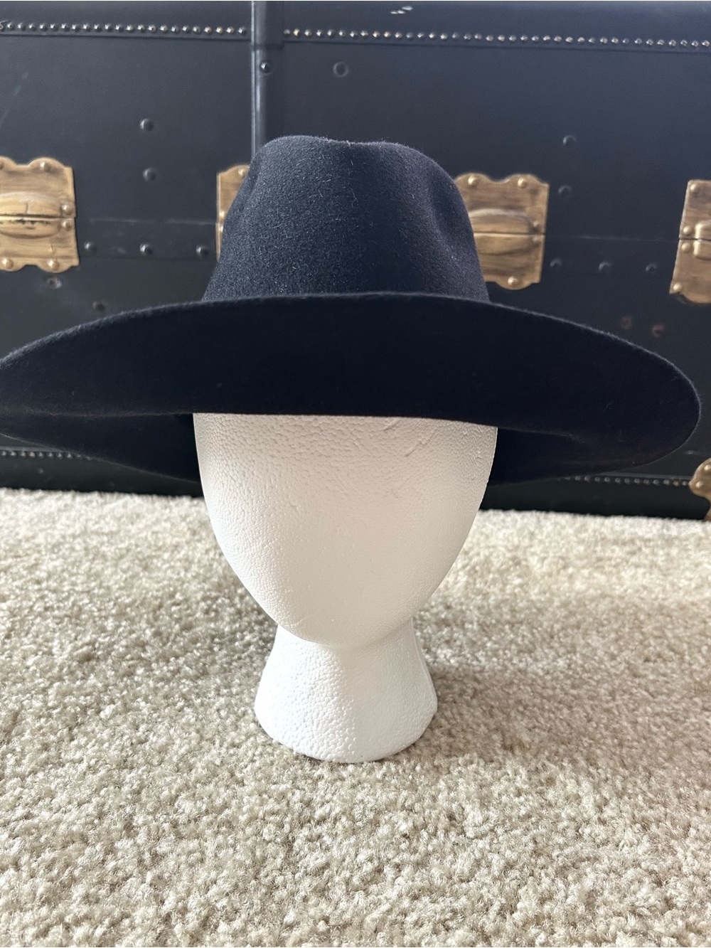 Reinhard Plank Wool Felt Wide-Brimmed Fedora Hat Black